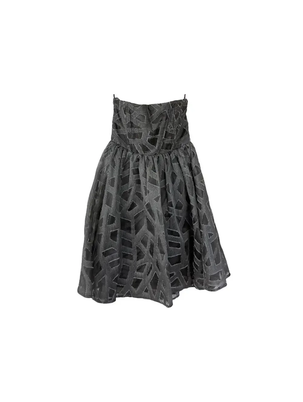 olivia grey dresses Alice + Kristin Strapless Gray Dress Textured Fit Flare Abstract XS Midi dress